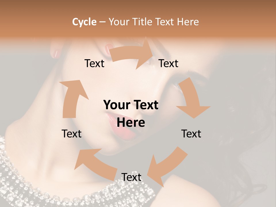 Female Red Manicure Fingers PowerPoint Template