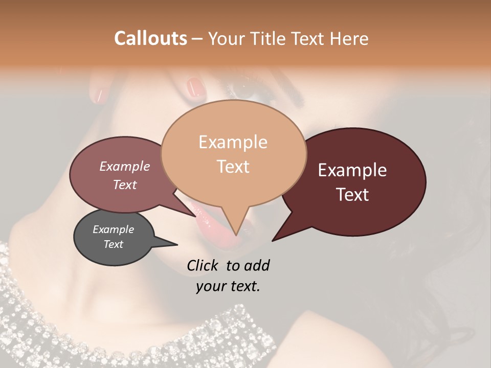 Female Red Manicure Fingers PowerPoint Template