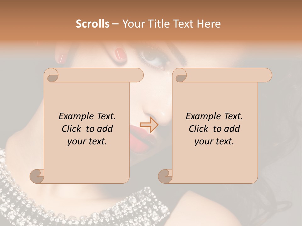 Female Red Manicure Fingers PowerPoint Template