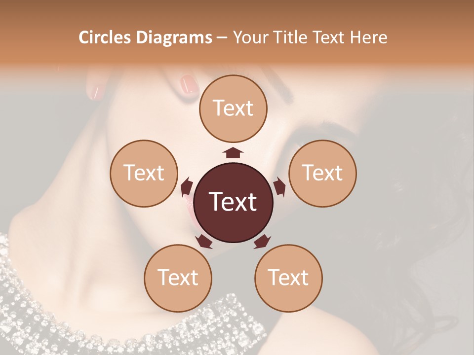 Female Red Manicure Fingers PowerPoint Template