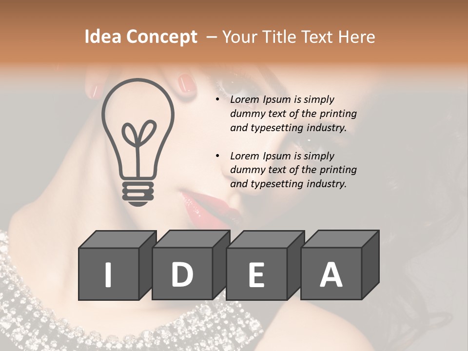 Female Red Manicure Fingers PowerPoint Template