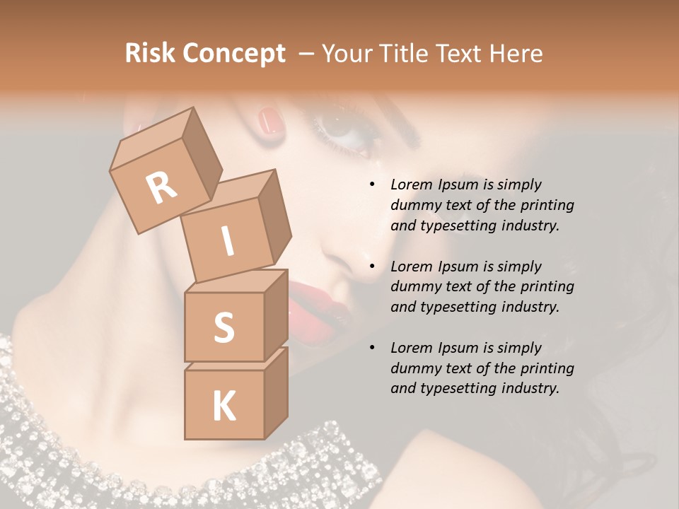 Female Red Manicure Fingers PowerPoint Template