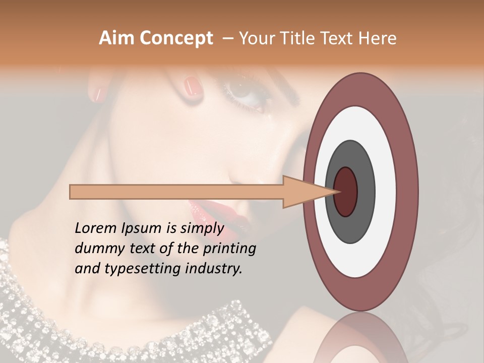 Female Red Manicure Fingers PowerPoint Template