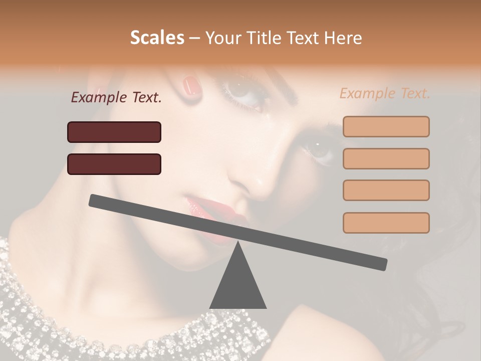 Female Red Manicure Fingers PowerPoint Template