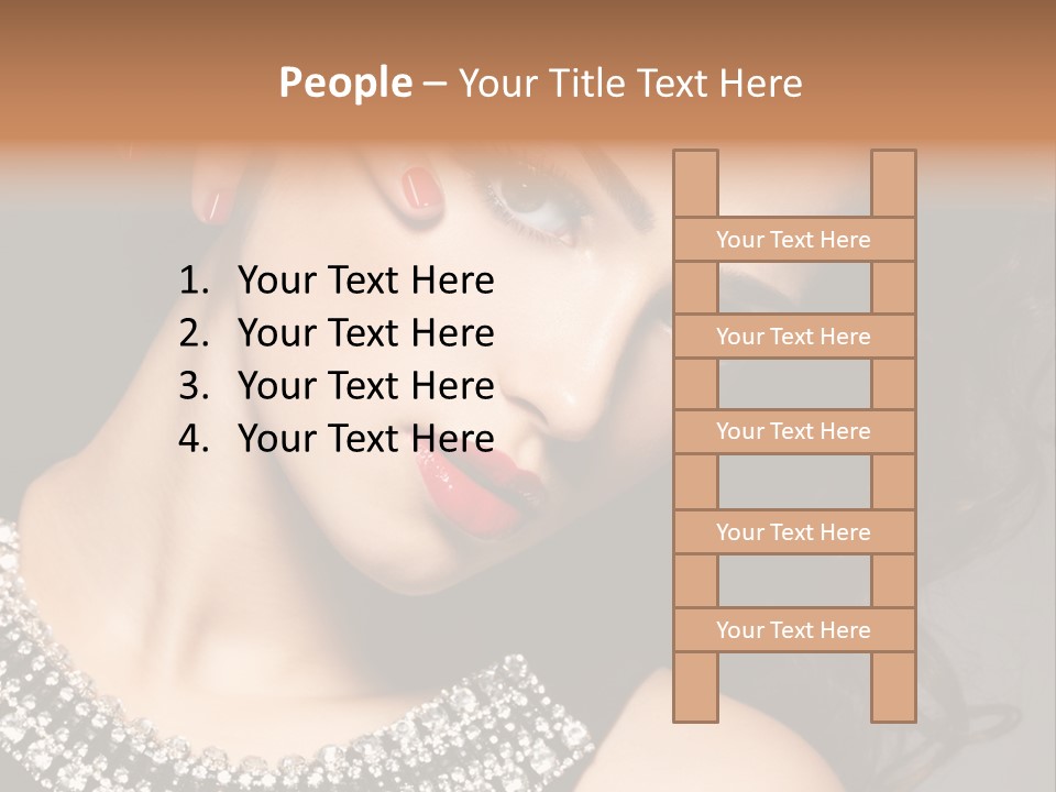 Female Red Manicure Fingers PowerPoint Template
