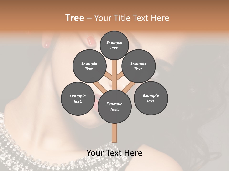 Female Red Manicure Fingers PowerPoint Template