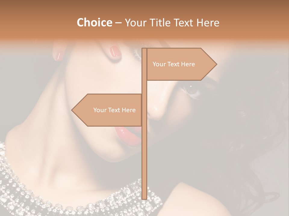 Female Red Manicure Fingers PowerPoint Template