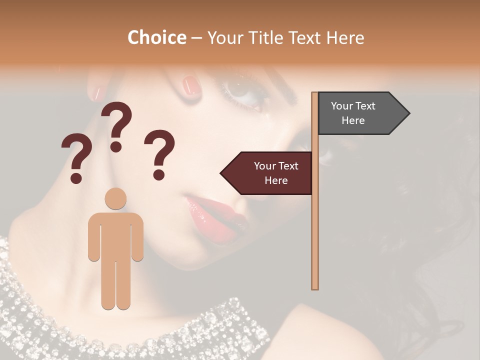 Female Red Manicure Fingers PowerPoint Template