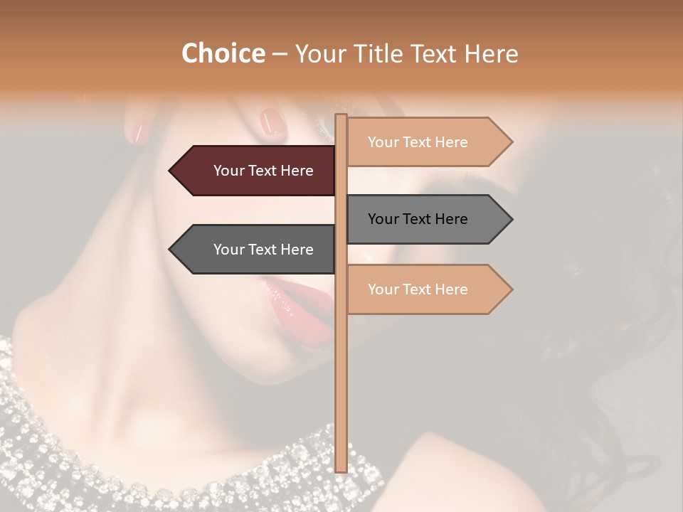 Female Red Manicure Fingers PowerPoint Template