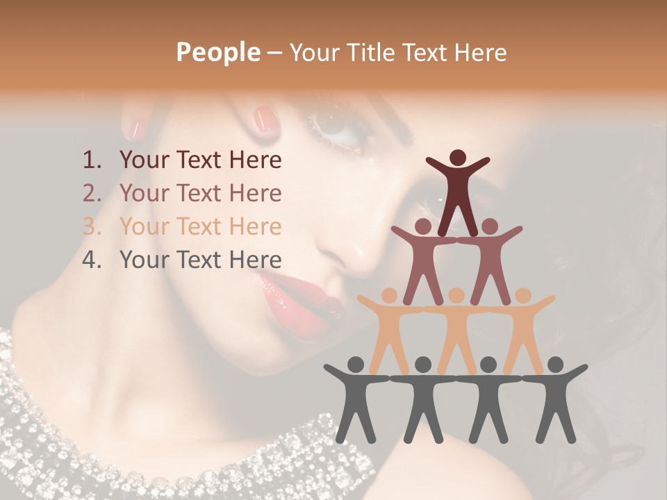 Female Red Manicure Fingers PowerPoint Template