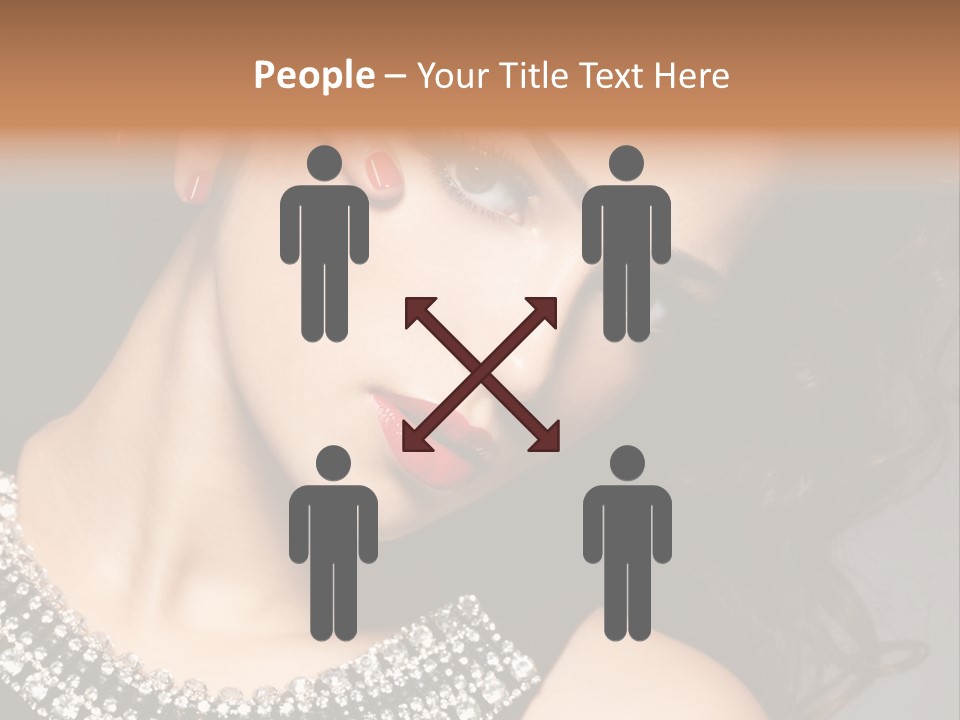 Female Red Manicure Fingers PowerPoint Template