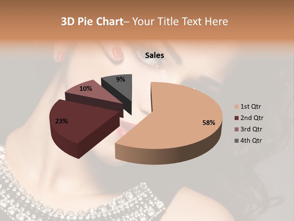 Female Red Manicure Fingers PowerPoint Template