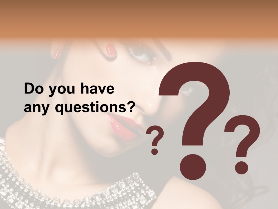 Female Red Manicure Fingers PowerPoint Template