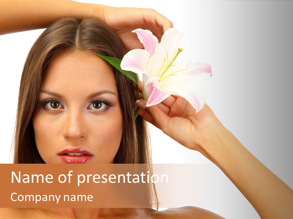 Female Relaxation Caucasian PowerPoint Template