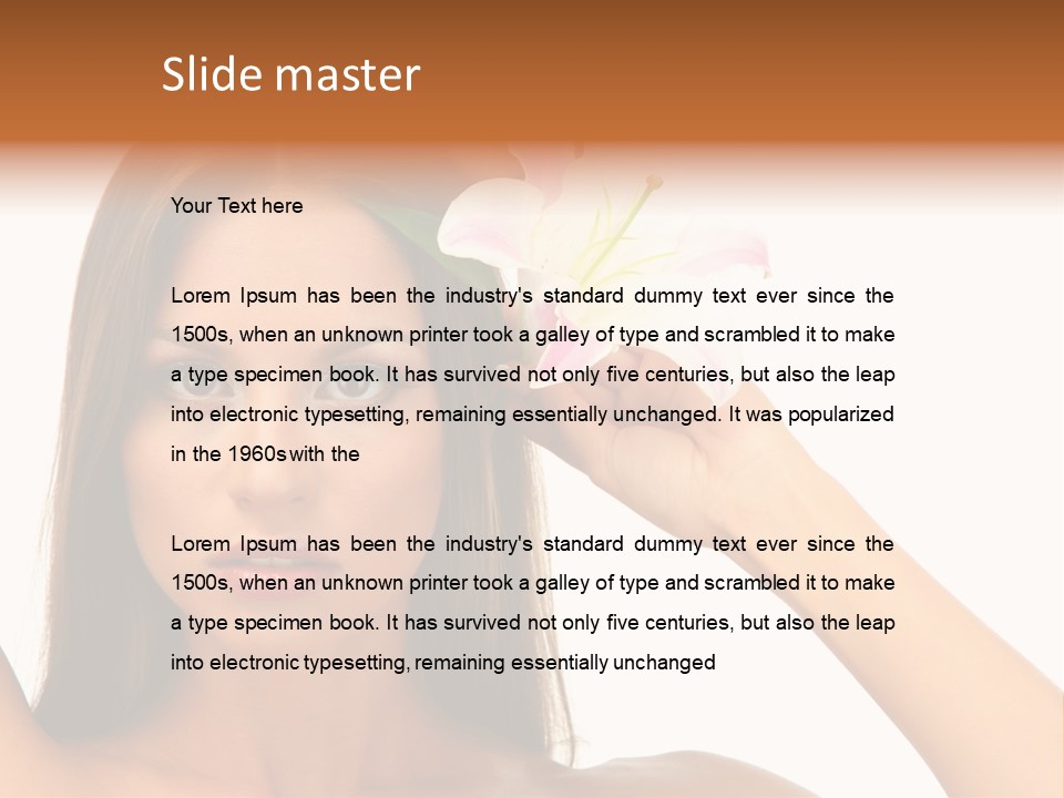 Female Relaxation Caucasian PowerPoint Template