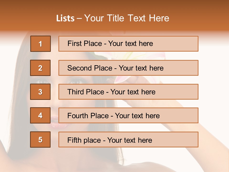 Female Relaxation Caucasian PowerPoint Template