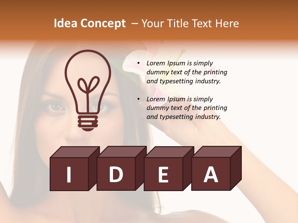 Female Relaxation Caucasian PowerPoint Template