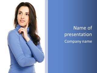 Thinking Woman Teen PowerPoint Template