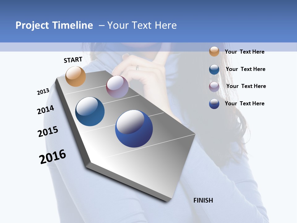 Thinking Woman Teen PowerPoint Template