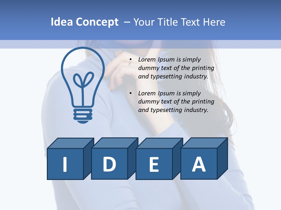 Thinking Woman Teen PowerPoint Template