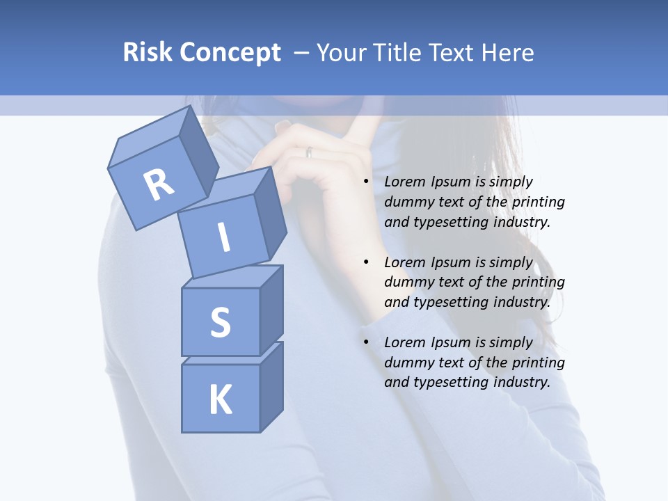 Thinking Woman Teen PowerPoint Template