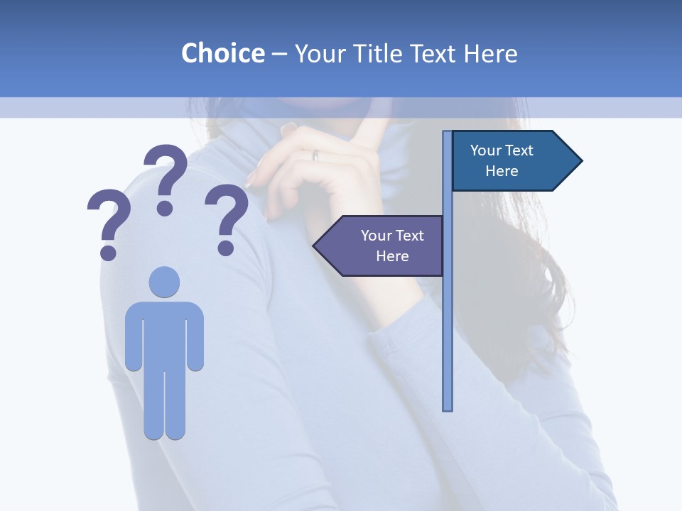 Thinking Woman Teen PowerPoint Template
