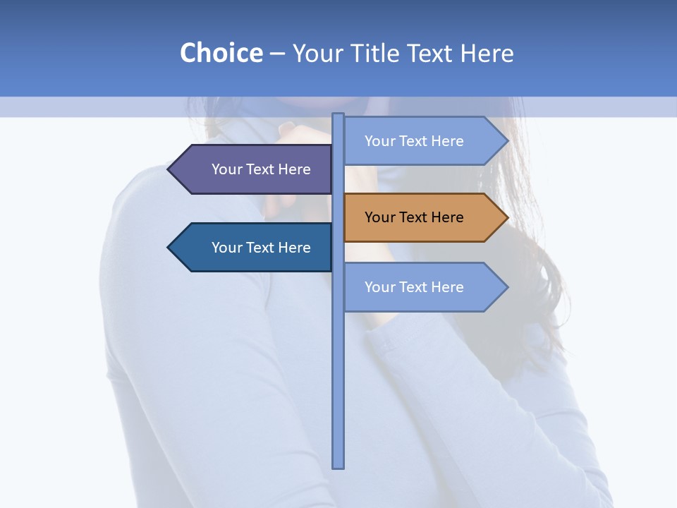 Thinking Woman Teen PowerPoint Template