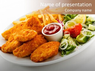 Objects Food Plate PowerPoint Template
