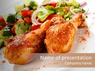 Garnish Fried Plate PowerPoint Template