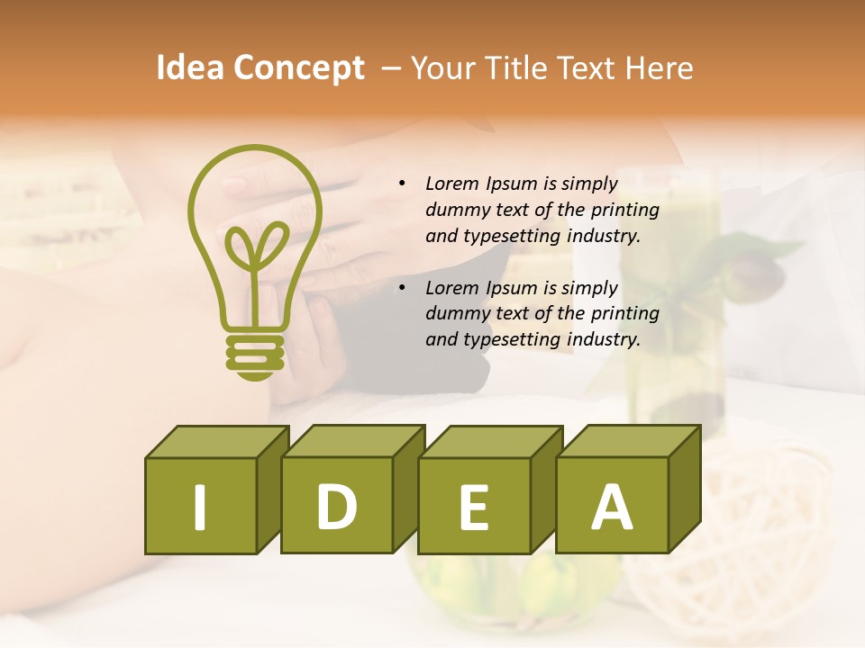 Relaxing Green Woman PowerPoint Template