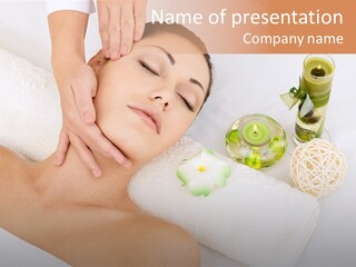 Pamper Woman Spa Candle PowerPoint Template