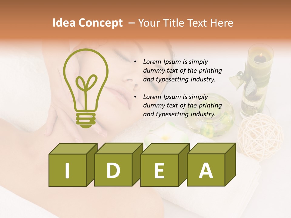 Pamper Woman Spa Candle PowerPoint Template