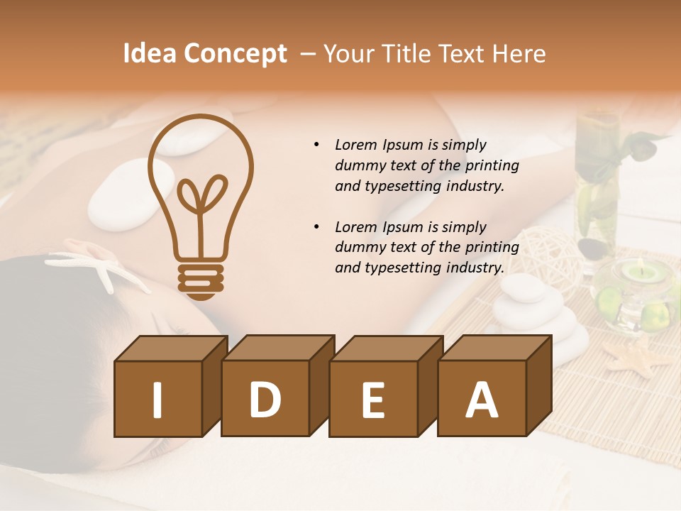 Closed Eye Caucasian Attractive PowerPoint Template