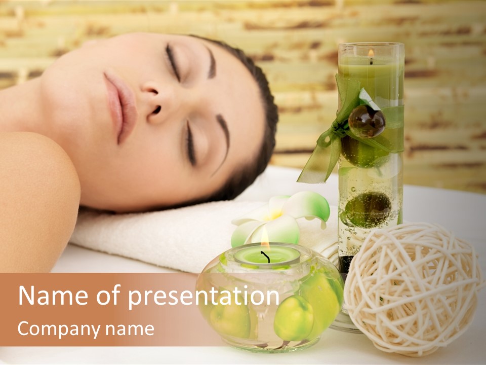 One Closed Eye Lying Down PowerPoint Template