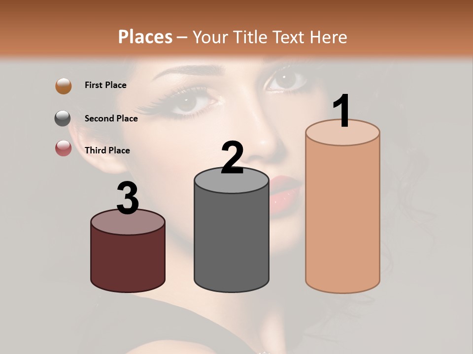 Woman Brunette False Eyelash PowerPoint Template