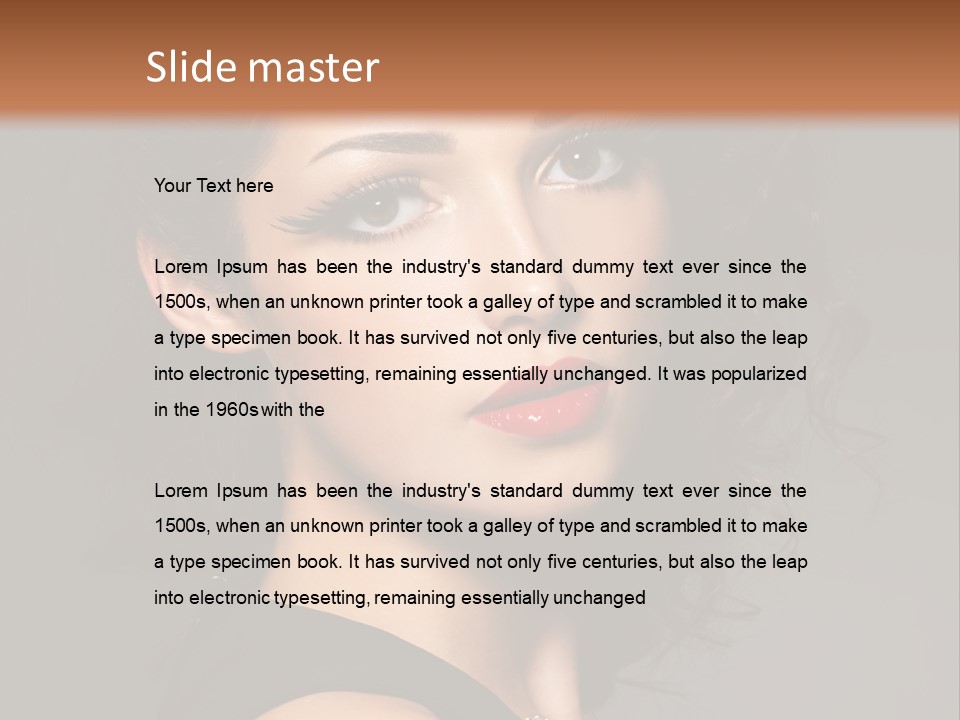 Woman Brunette False Eyelash PowerPoint Template