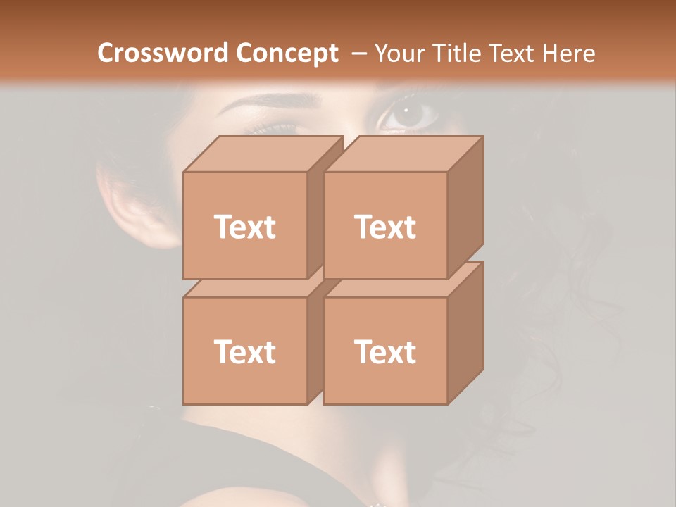 Woman Brunette False Eyelash PowerPoint Template