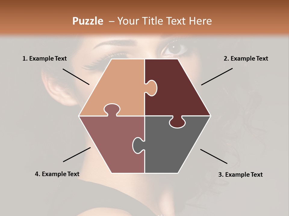 Woman Brunette False Eyelash PowerPoint Template