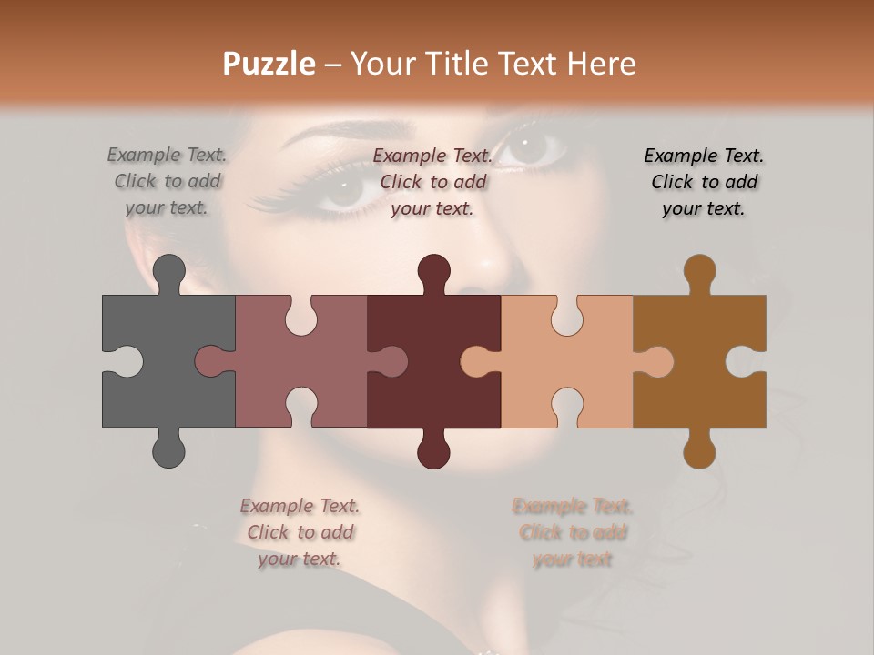 Woman Brunette False Eyelash PowerPoint Template