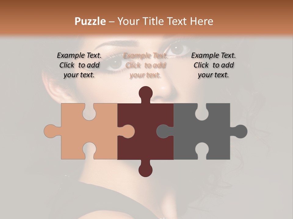 Woman Brunette False Eyelash PowerPoint Template