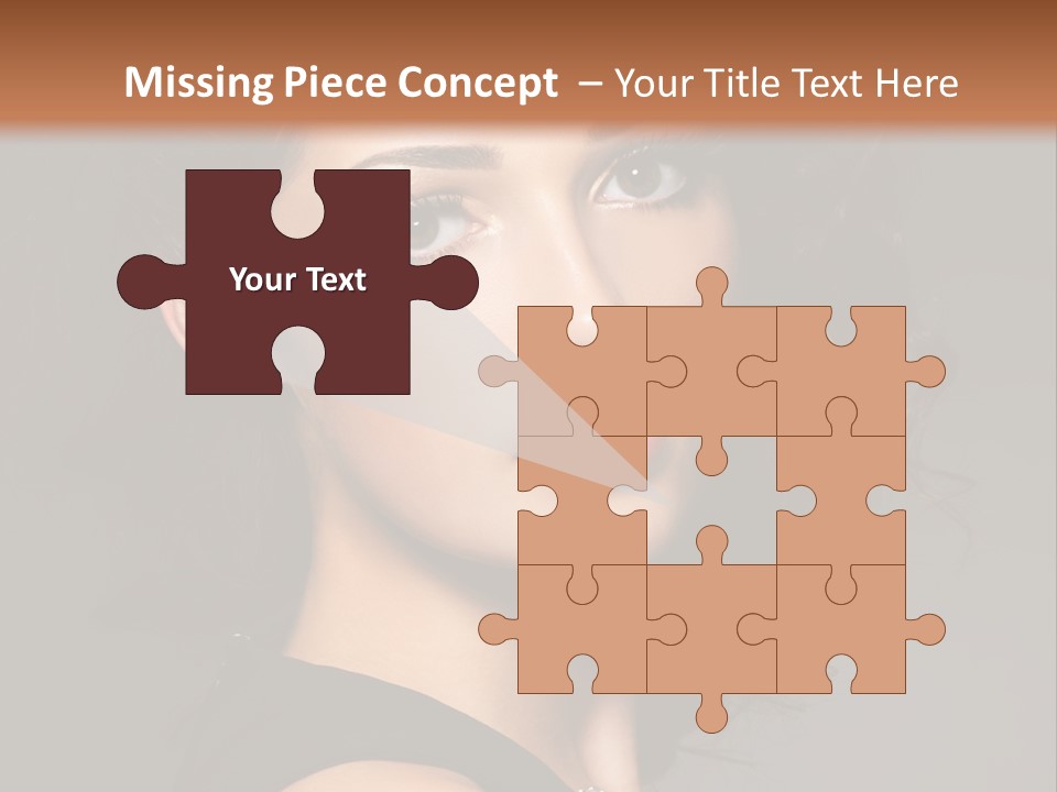 Woman Brunette False Eyelash PowerPoint Template