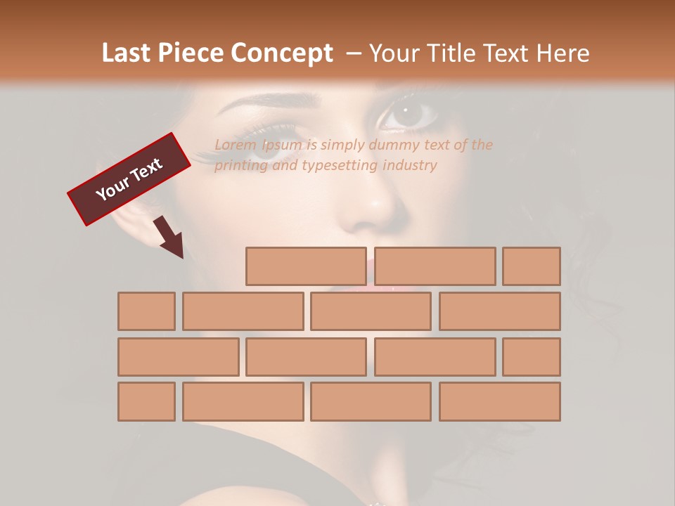 Woman Brunette False Eyelash PowerPoint Template