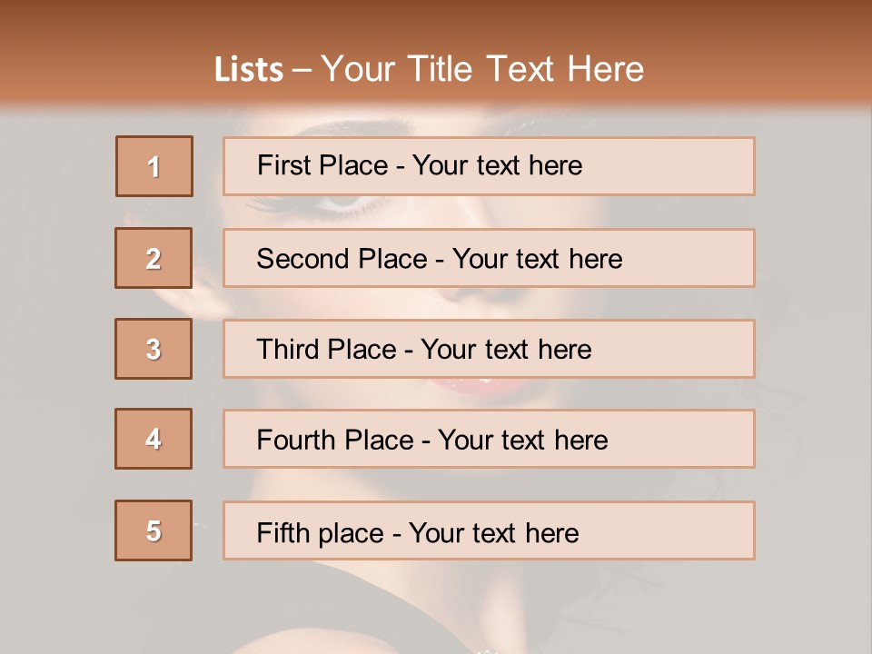 Woman Brunette False Eyelash PowerPoint Template