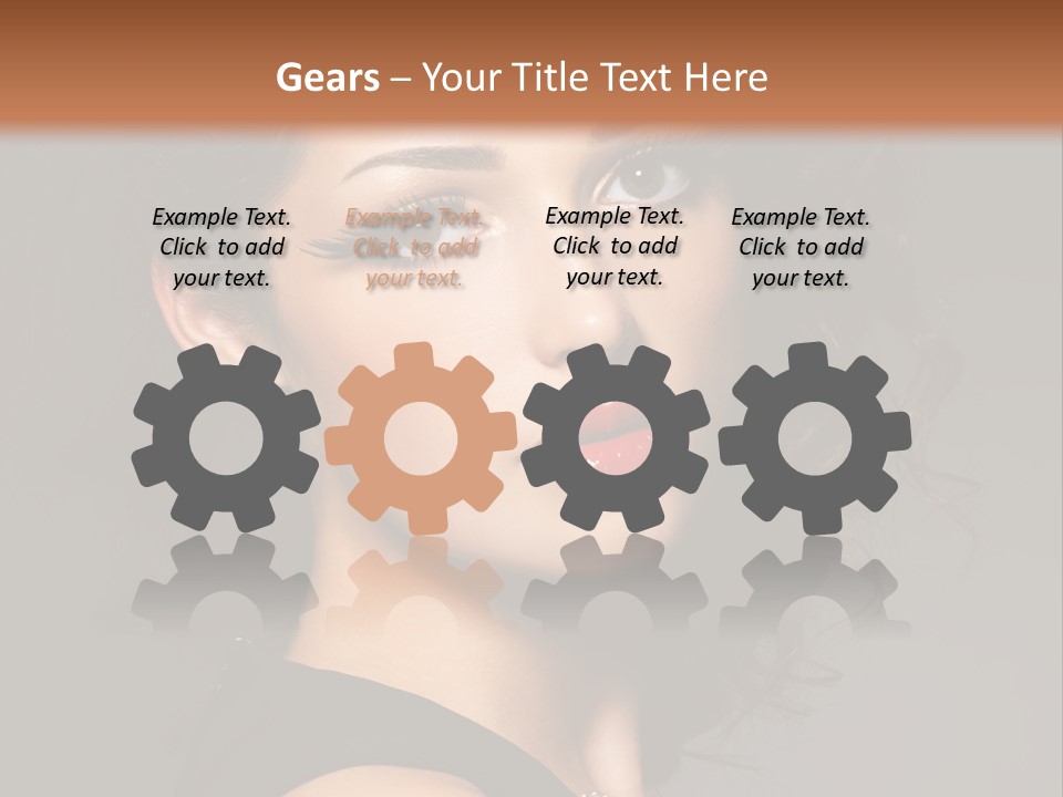 Woman Brunette False Eyelash PowerPoint Template