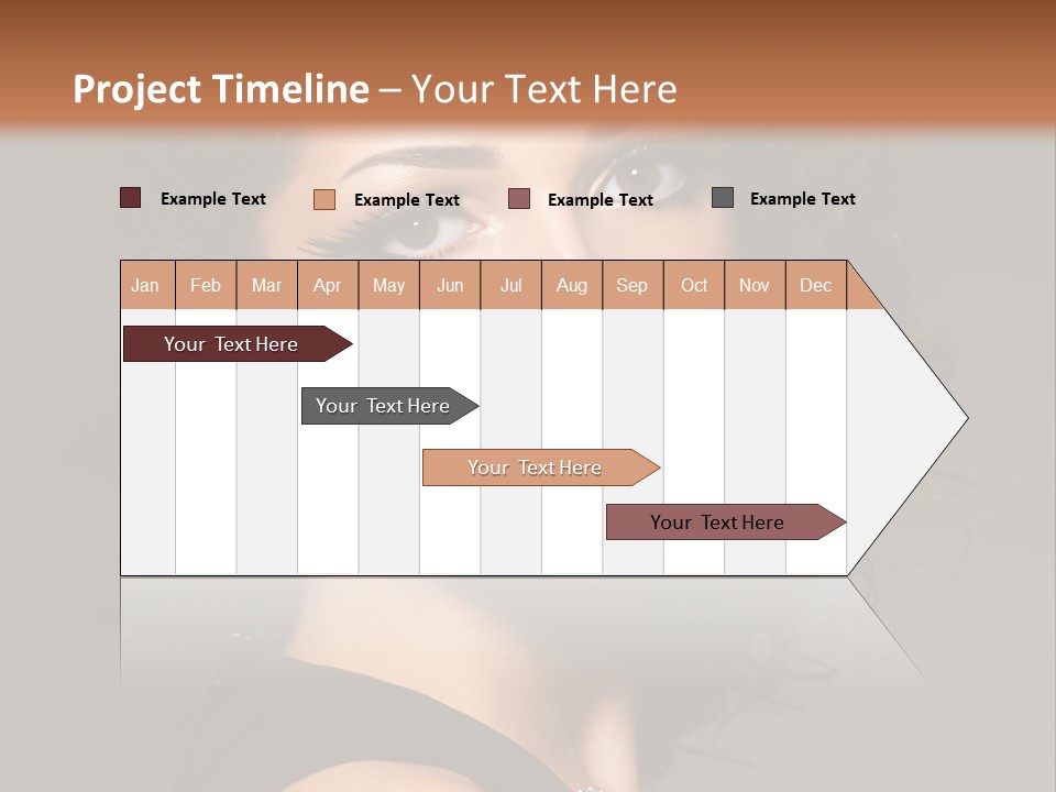 Woman Brunette False Eyelash PowerPoint Template