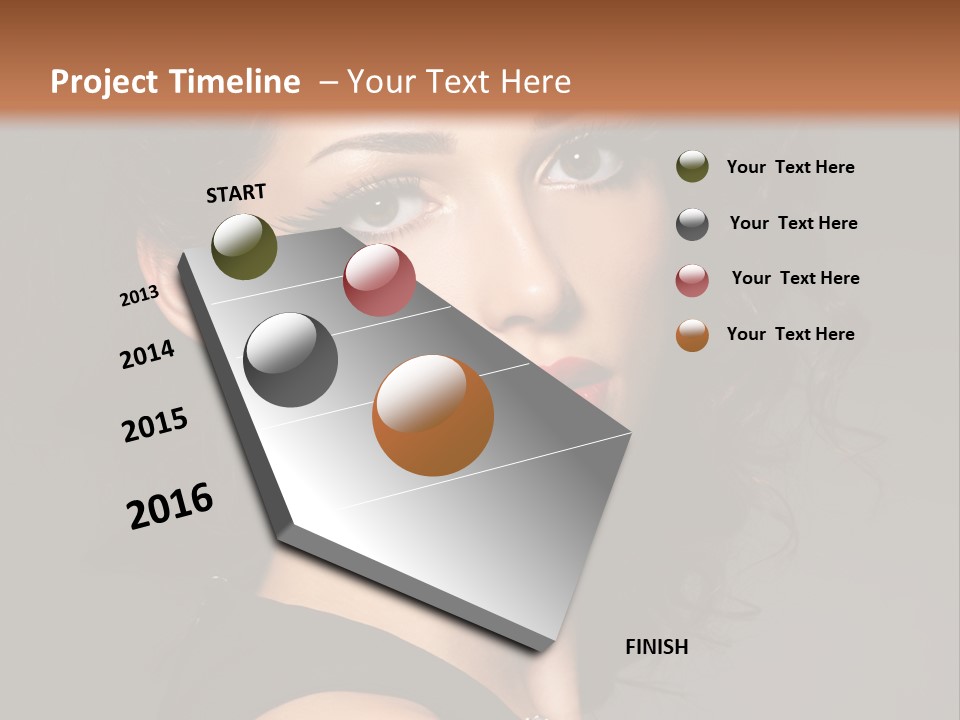 Woman Brunette False Eyelash PowerPoint Template