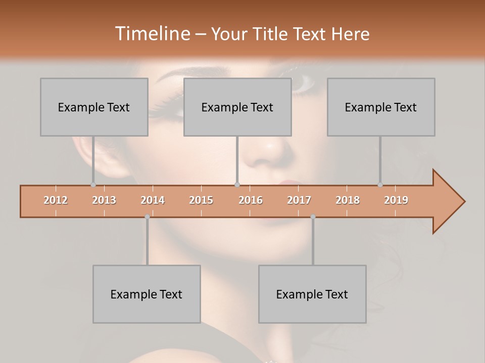 Woman Brunette False Eyelash PowerPoint Template