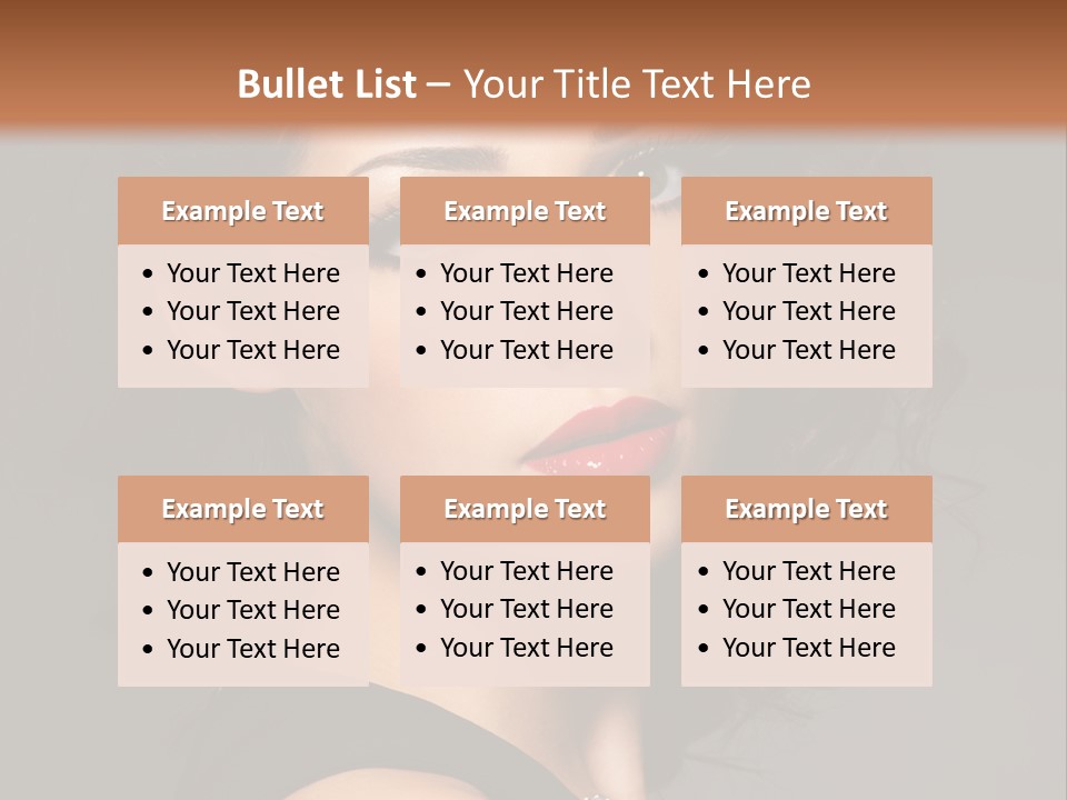 Woman Brunette False Eyelash PowerPoint Template