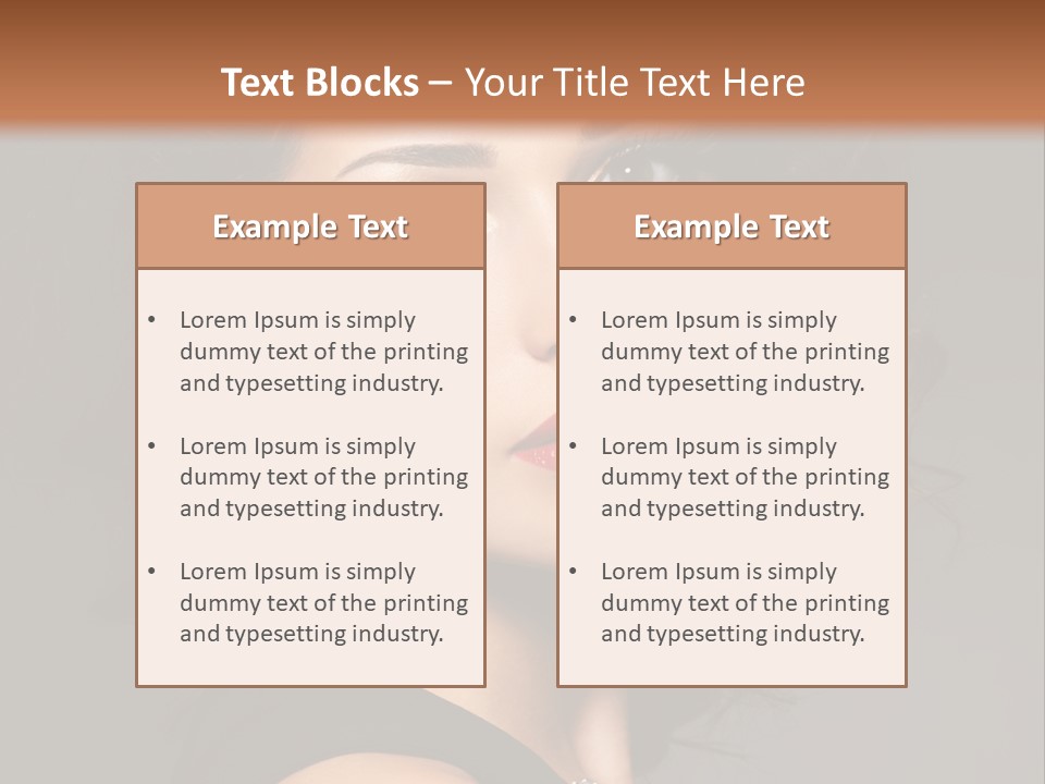 Woman Brunette False Eyelash PowerPoint Template