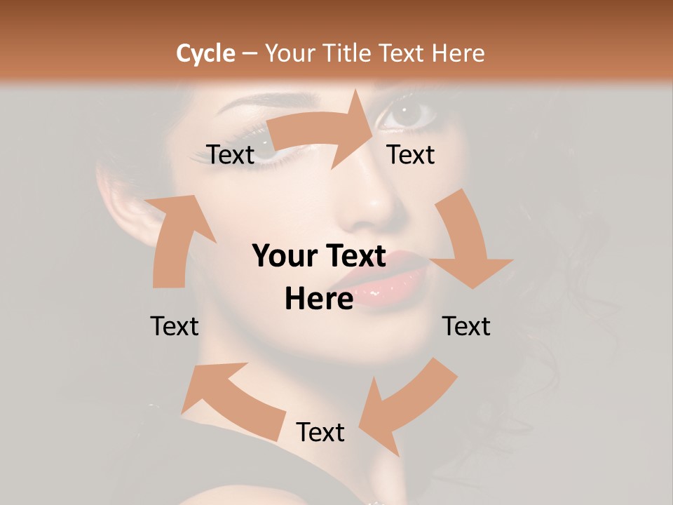 Woman Brunette False Eyelash PowerPoint Template